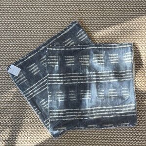 NWT Pottery Barn Indigo Blue and Cream Pillow Covers (2)